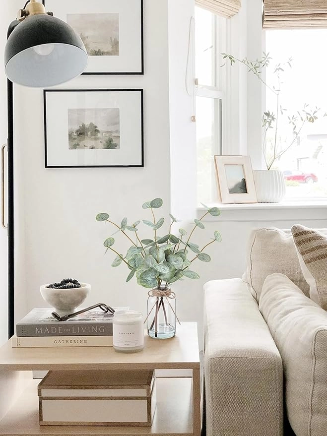 MinimalKind |Artificial Eucalyptus Plant in Glass Vase - Image 3