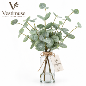 MinimalKind |Artificial Eucalyptus Plant in Glass Vase